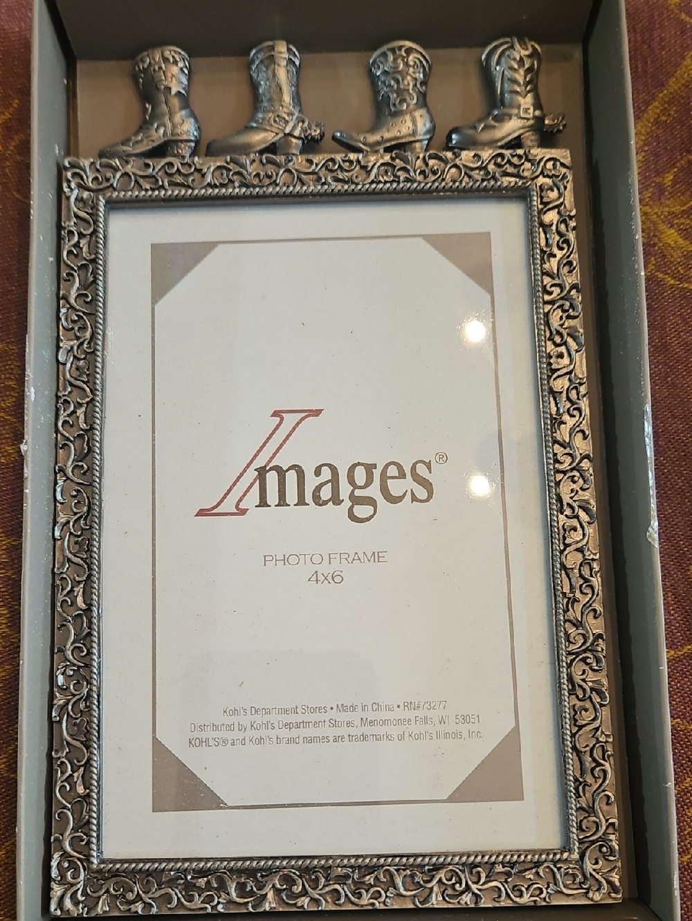 Kohl's Silver Western Boot 4x6 Picture Frame